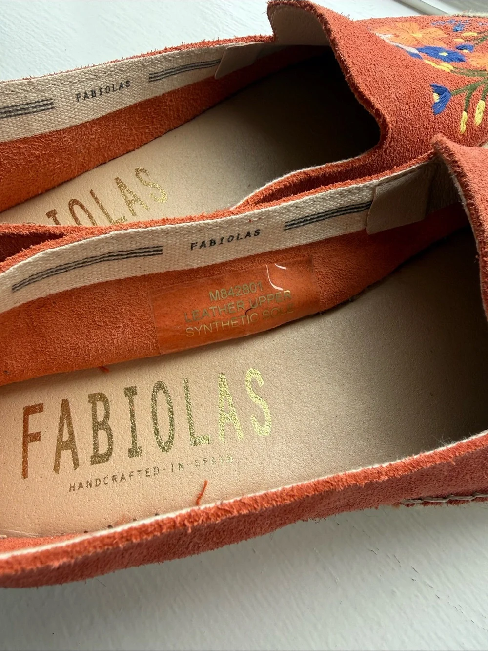 Light Red Floral Embroidered Slip-On Espadrilles
